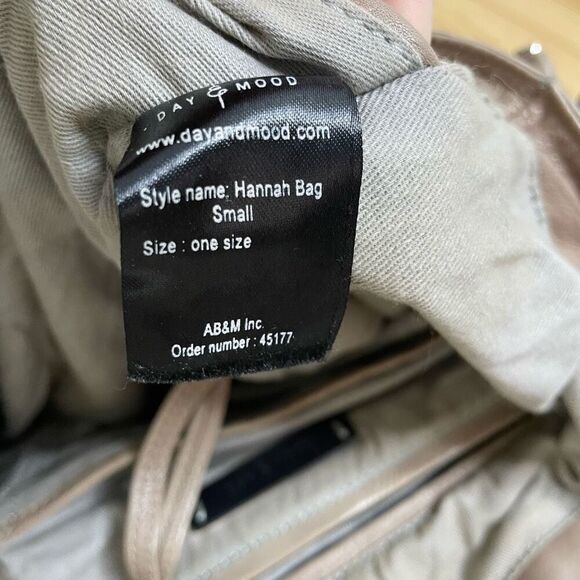 Day and Mood Hannah Bag Gray Beige Taupe Satchel shoulder strap Hobo Leather - Picture 10 of 13